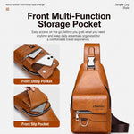 WEIXIER X441 Borsa a tracolla da uomo vintage in pelle PU, borsa a tracolla impermeabile
