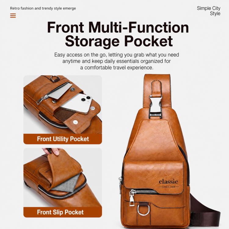 WEIXIER X441 Borsa a tracolla da uomo vintage in pelle PU, borsa a tracolla impermeabile