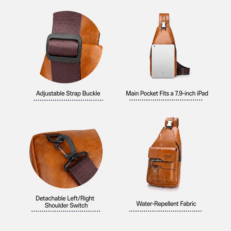 WEIXIER X441 Borsa a tracolla da uomo vintage in pelle PU, borsa a tracolla impermeabile