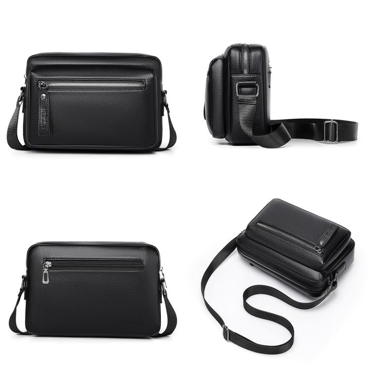 Borsa a tracolla WEIXIER D1228 con texture retrò effetto litchi, impermeabile e di grande capacità.