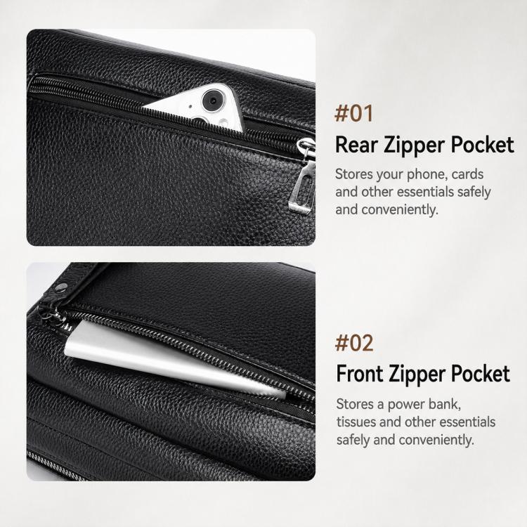 Borsa a tracolla WEIXIER D1228 con texture retrò effetto litchi, impermeabile e di grande capacità.