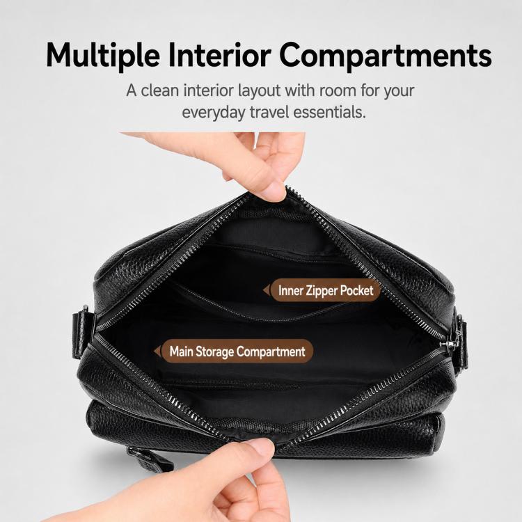Borsa a tracolla WEIXIER D1228 con texture retrò effetto litchi, impermeabile e di grande capacità.