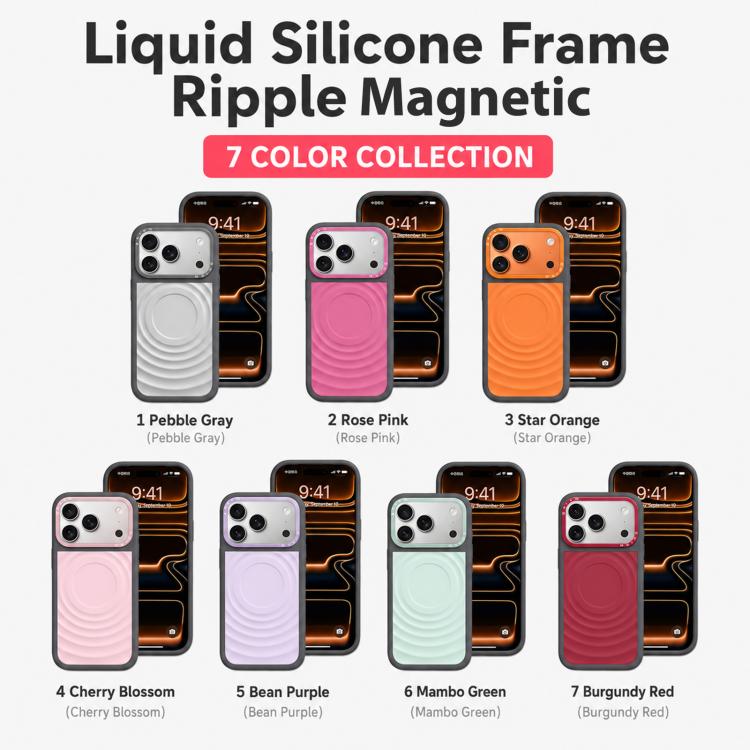Custodia magnetica con cornice in silicone liquido e pannello posteriore a onde