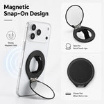 Supporto magnetico pieghevole per telefono con anello e specchietto