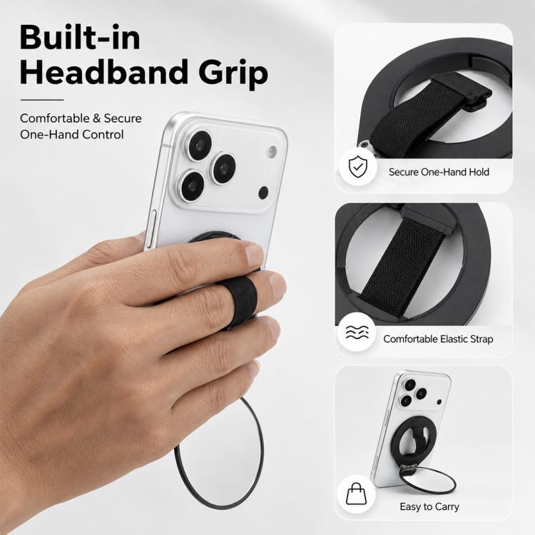 Supporto magnetico pieghevole per telefono con anello e specchietto