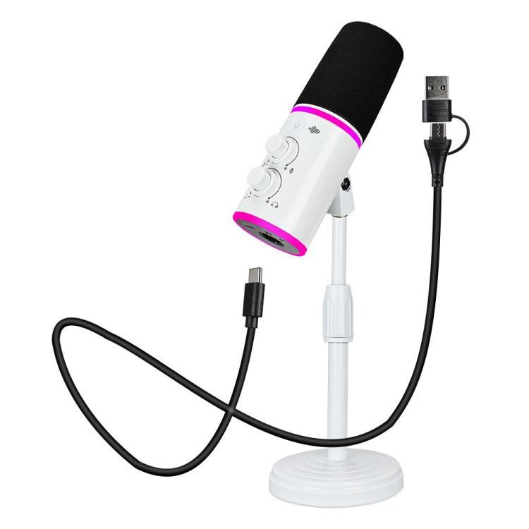 Microfono a condensatore USB-C XTUGA GV6 RGB per gaming
