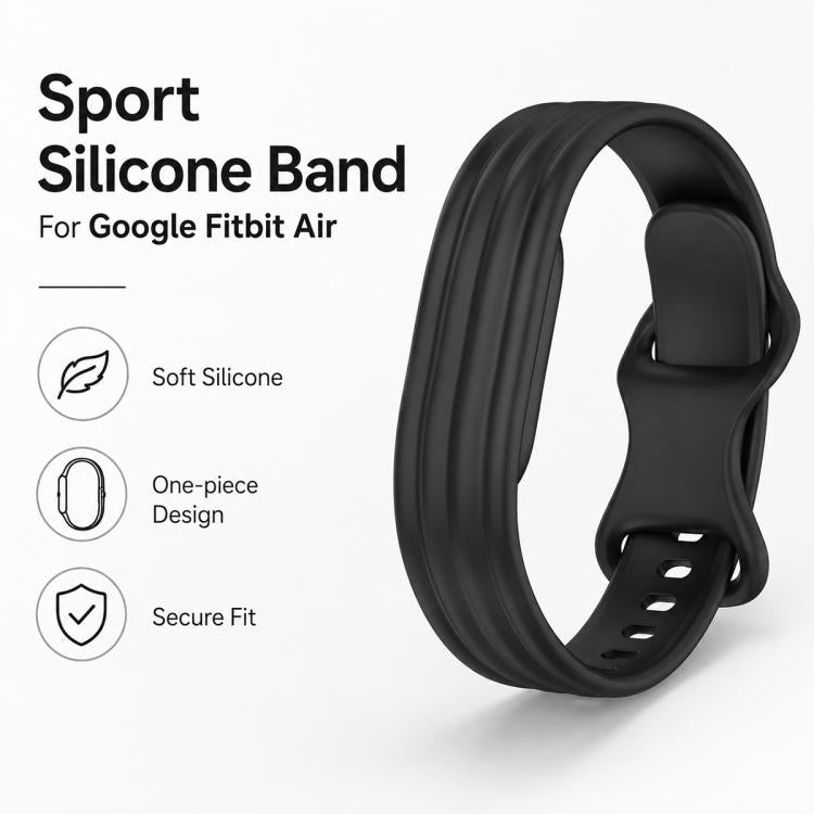 Cinturino per orologio in silicone xDfind con fibbia a farfalla integrata in tinta unita., For Google Fitbit Air