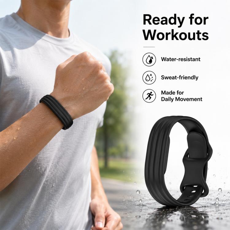 Cinturino per orologio in silicone xDfind con fibbia a farfalla integrata in tinta unita., For Google Fitbit Air