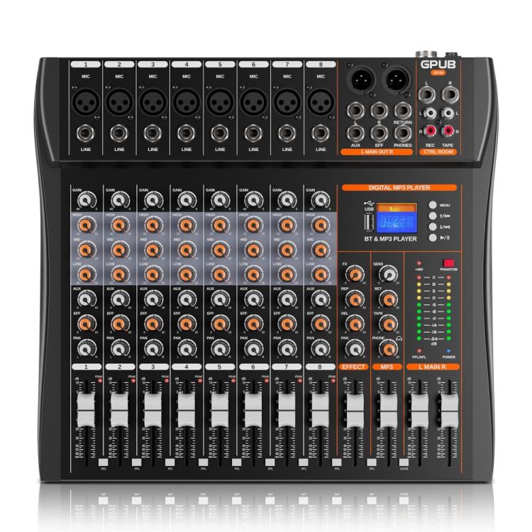 Mixer analogico XTUGA GP80 a 8 canali con Bluetooth e USB