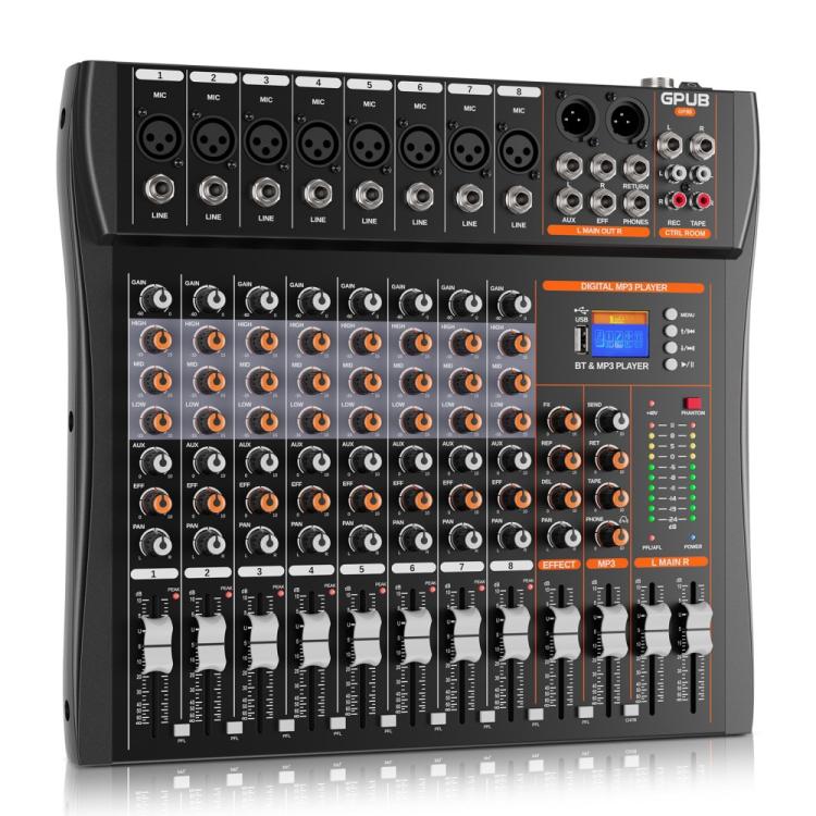 Mixer analogico XTUGA GP80 a 8 canali con Bluetooth e USB - immagine 2