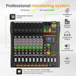 Mixer analogico XTUGA GP80 a 8 canali con Bluetooth e USB - immagine 6