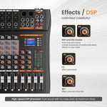 Mixer analogico XTUGA GP80 a 8 canali con Bluetooth e USB - immagine 7
