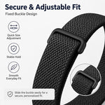 Cinturino per orologio xDfind in nylon intrecciato con chiusura a strappo., For Google Fitbit Air