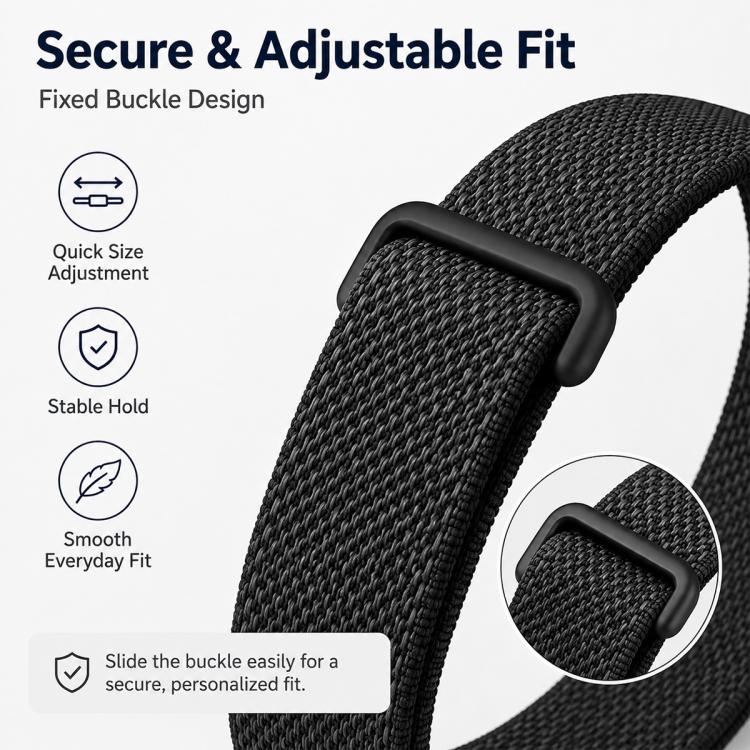Cinturino per orologio xDfind in nylon intrecciato con chiusura a strappo., For Google Fitbit Air
