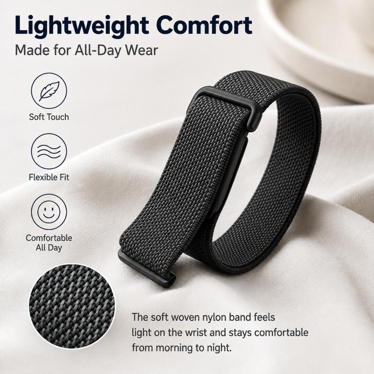 Cinturino per orologio xDfind in nylon intrecciato con chiusura a strappo., For Google Fitbit Air