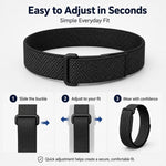 Cinturino per orologio xDfind in nylon intrecciato con chiusura a strappo., For Google Fitbit Air