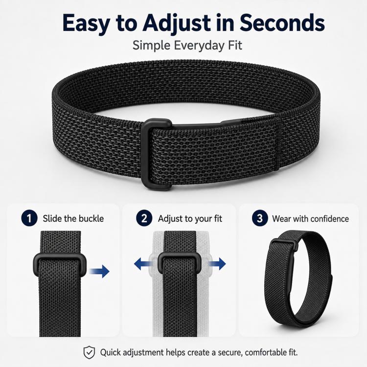 Cinturino per orologio xDfind in nylon intrecciato con chiusura a strappo., For Google Fitbit Air