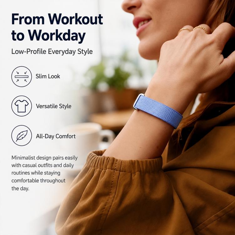 Cinturino per orologio xDfind in nylon intrecciato con chiusura a strappo., For Google Fitbit Air