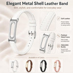 Cinturino per orologio da donna in pelle PU sottile con cassa in metallo integrata xDfind, For Google Fitbit Air