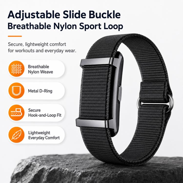 Cinturino per orologio xDfind da 20 mm in nylon intrecciato con chiusura a strappo, For Hume Band