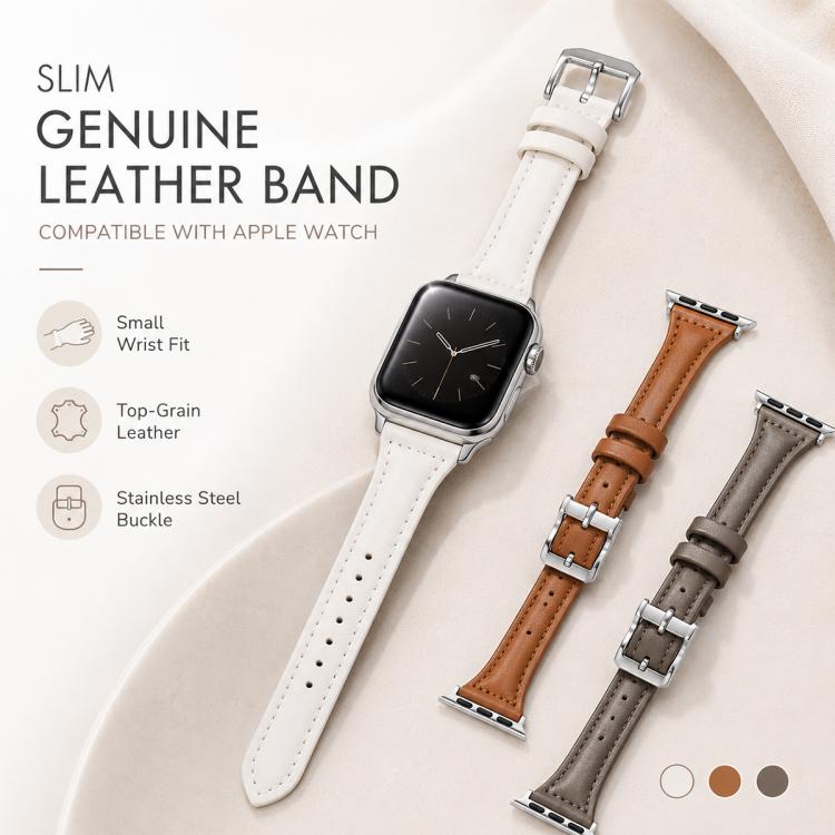 Cinturino per orologio xDfind Slim Waist in pelle vegana, For Apple Watch 46mm / 49mm / 45mm / 44mm, For Apple Watch 42mm / 41mm / 40mm / 38mm