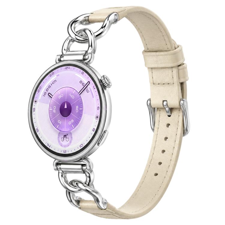 Cinturino per orologio xDfind con catena in metallo e anse dritte universali in pelle vegana, 18mm, 20mm, 22mm