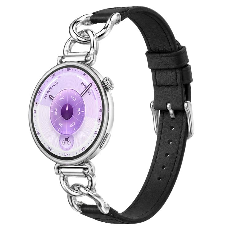 Cinturino per orologio xDfind con catena in metallo e anse dritte universali in pelle vegana, 18mm, 20mm, 22mm