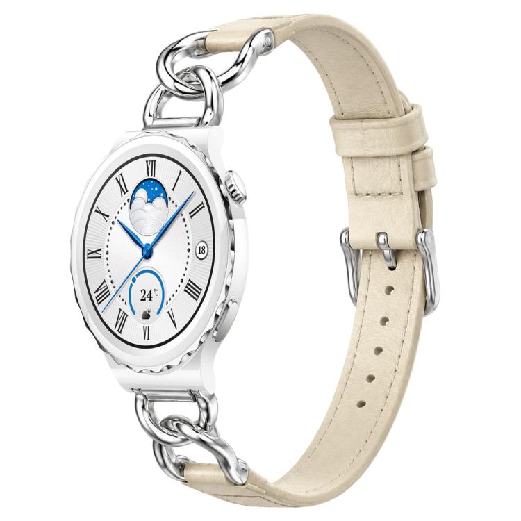 Cinturino per orologio xDfind con catena in metallo e anse dritte universali in pelle vegana, 18mm, 20mm, 22mm