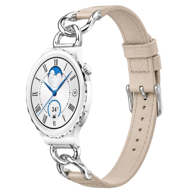 Cinturino per orologio xDfind con catena in metallo e anse dritte universali in pelle vegana, 18mm, 20mm, 22mm