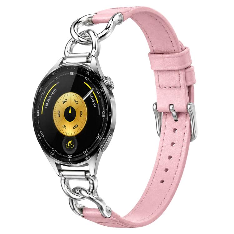 Cinturino per orologio xDfind con catena in metallo e anse dritte universali in pelle vegana, 18mm, 20mm, 22mm