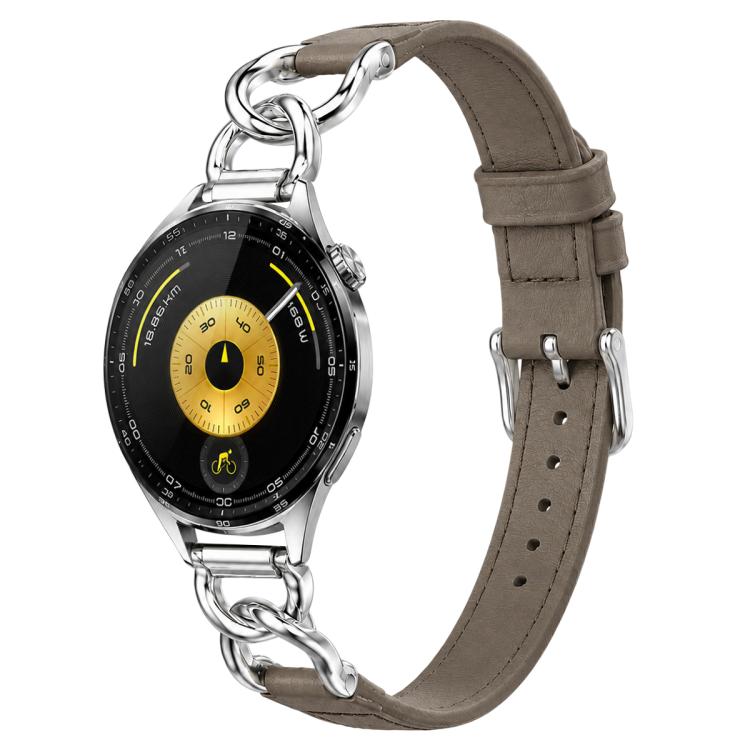 Cinturino per orologio xDfind con catena in metallo e anse dritte universali in pelle vegana, 18mm, 20mm, 22mm