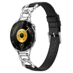 Cinturino per orologio xDfind con catena in metallo e anse dritte universali in pelle vegana, 18mm, 20mm, 22mm
