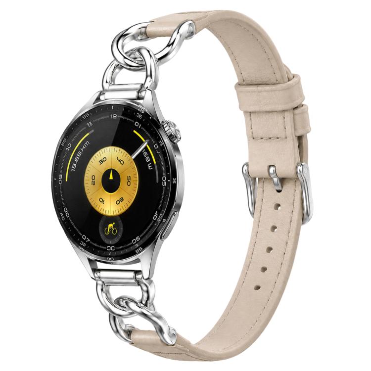 Cinturino per orologio xDfind con catena in metallo e anse dritte universali in pelle vegana, 18mm, 20mm, 22mm