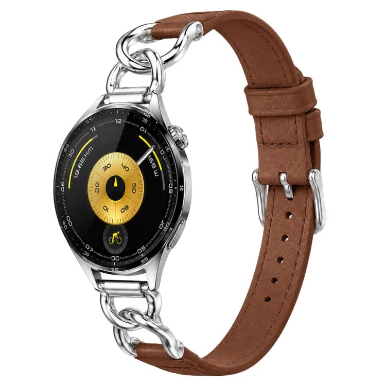 Cinturino per orologio xDfind con catena in metallo e anse dritte universali in pelle vegana, 18mm, 20mm, 22mm
