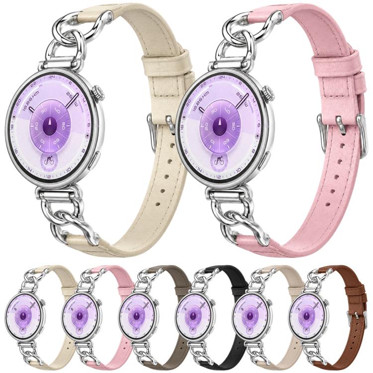 Cinturino per orologio xDfind con catena in metallo e anse dritte universali in pelle vegana, 18mm, 20mm, 22mm