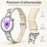 Cinturino per orologio xDfind con catena in metallo e anse dritte universali in pelle vegana, 18mm, 20mm, 22mm