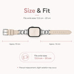 Cinturino per orologio xDfind in pelle vegana con catena in metallo, For Apple Watch 46mm / 49mm / 45mm / 44mm, For Apple Watch 42mm / 41mm / 40mm / 38mm