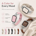 Cinturino per orologio xDfind in pelle vegana con catena in metallo, For Apple Watch 46mm / 49mm / 45mm / 44mm, For Apple Watch 42mm / 41mm / 40mm / 38mm