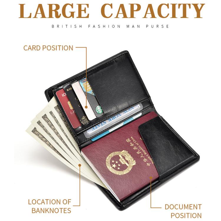 RECHRSLM Borsa porta documenti/passaporto in pelle PU