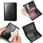 RECHRSLM Borsa porta documenti/passaporto in pelle PU