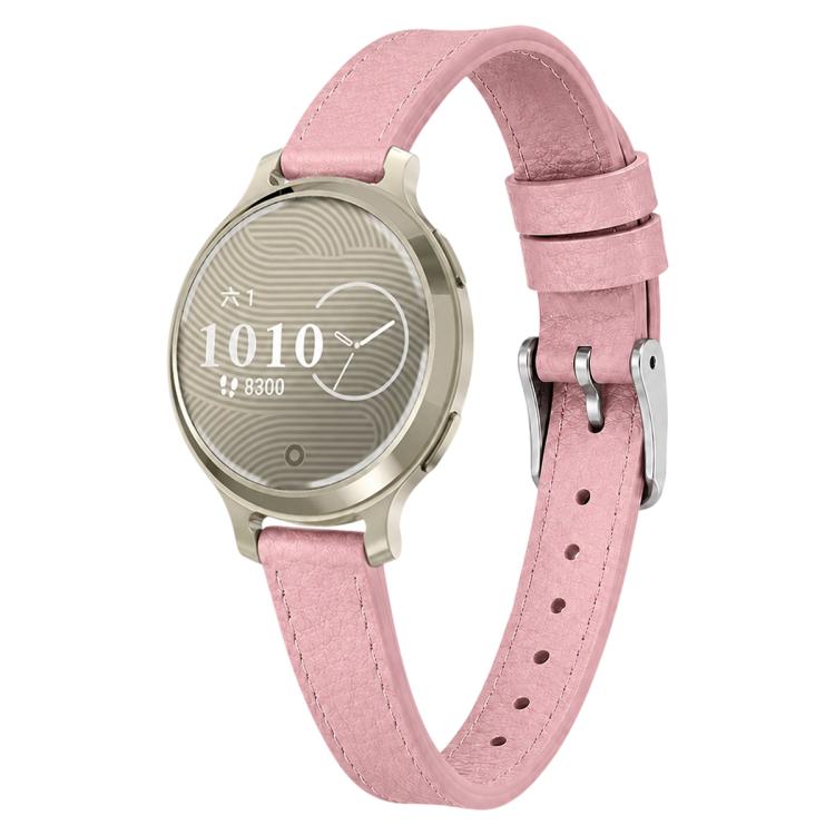 Cinturino per orologio in pelle vegana con fibbia ad anello e texture litchi, anse dritte universali xDfind., 14mm