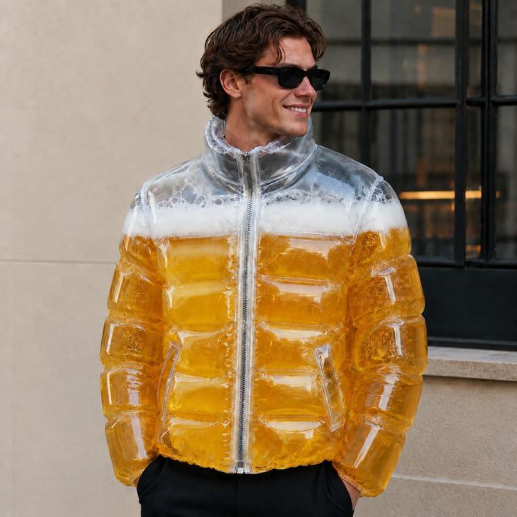 Giacca trasparente piena di birra per la piscina, Beer Jacket, Beer Vest, Beer Guitar