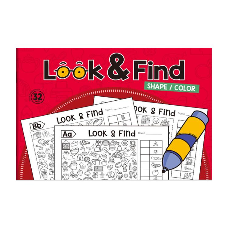 Libro di attività "Cerca e trova" da colorare per bambini, 32 pagine, libro di puzzle illustrati per allenare la concentrazione