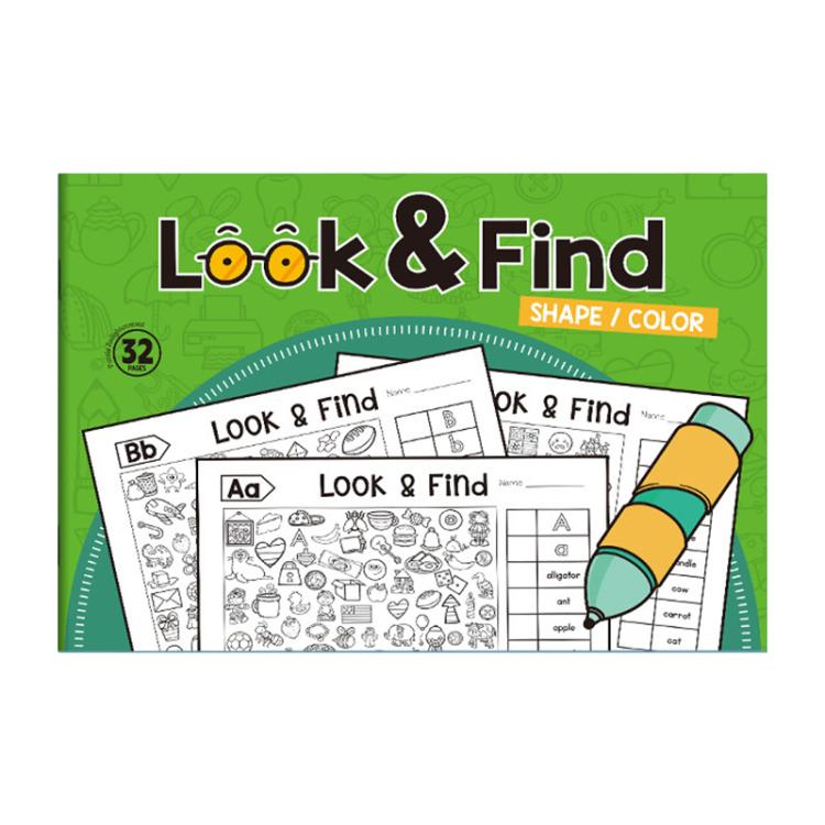 Libro di attività "Cerca e trova" da colorare per bambini, 32 pagine, libro di puzzle illustrati per allenare la concentrazione