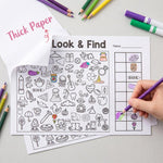 Libro di attività "Cerca e trova" da colorare per bambini, 32 pagine, libro di puzzle illustrati per allenare la concentrazione