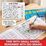 Libro di attività "Cerca e trova" da colorare per bambini, 32 pagine, libro di puzzle illustrati per allenare la concentrazione