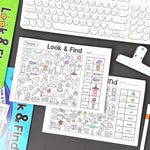 Libro di attività "Cerca e trova" da colorare per bambini, 32 pagine, libro di puzzle illustrati per allenare la concentrazione
