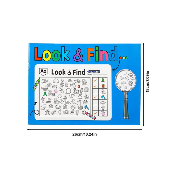Libro di attività "Cerca e trova" da colorare per bambini, 32 pagine, libro di puzzle illustrati per allenare la concentrazione