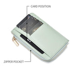 Portafoglio da donna multifunzione con cerniera per monete e carte di credito.