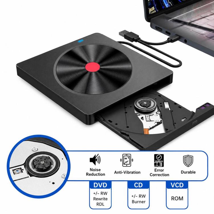 Masterizzatore CD esterno 5-in-1 USB 3.0 per laptop con design sottile